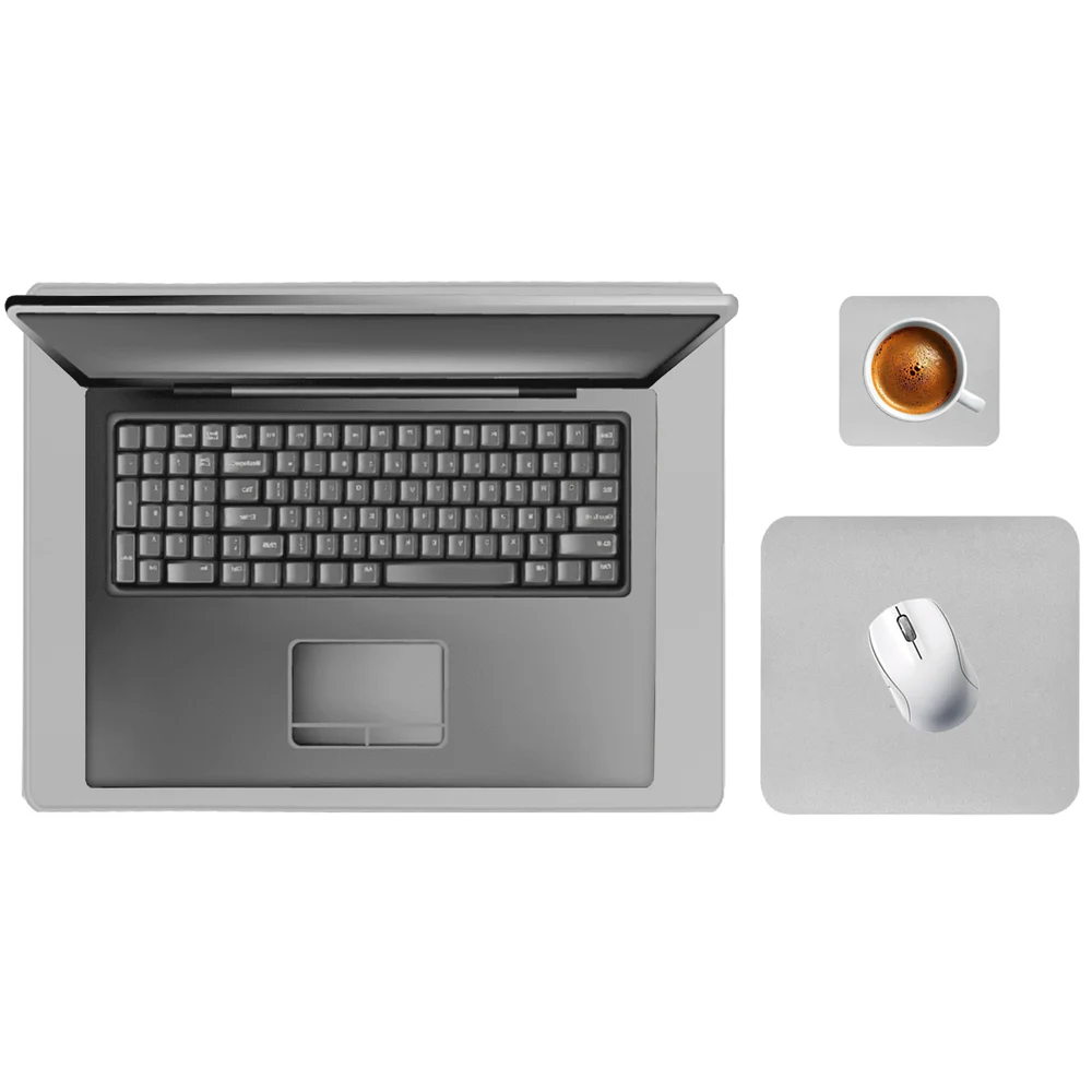 Imagem 4 de 5 do produto Kit Mouse Pad Para Notebook Apoio de Mesa Trabalho Escritório Setup Desk Pad Jogos - Cinza