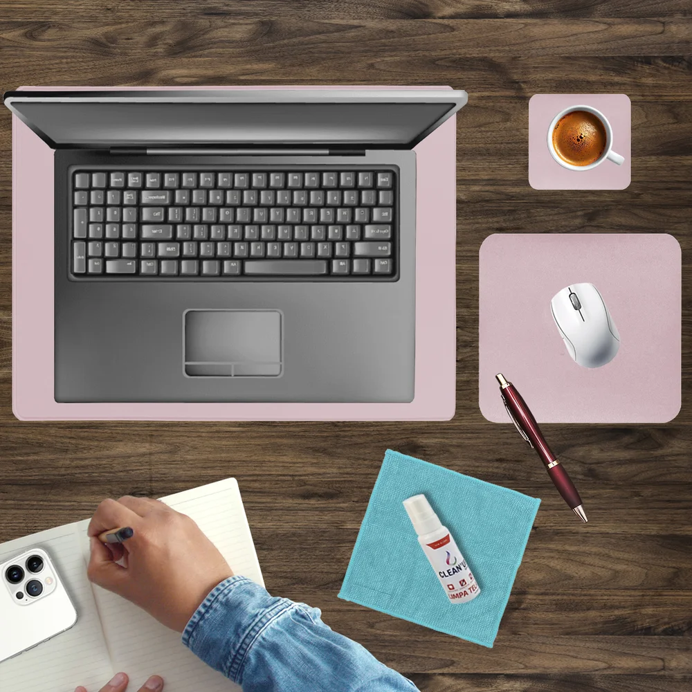 Imagem 2 de 5 do produto Kit Mousepad e Limpa Tela + Microfibra Notebook Pc Game Trabalho