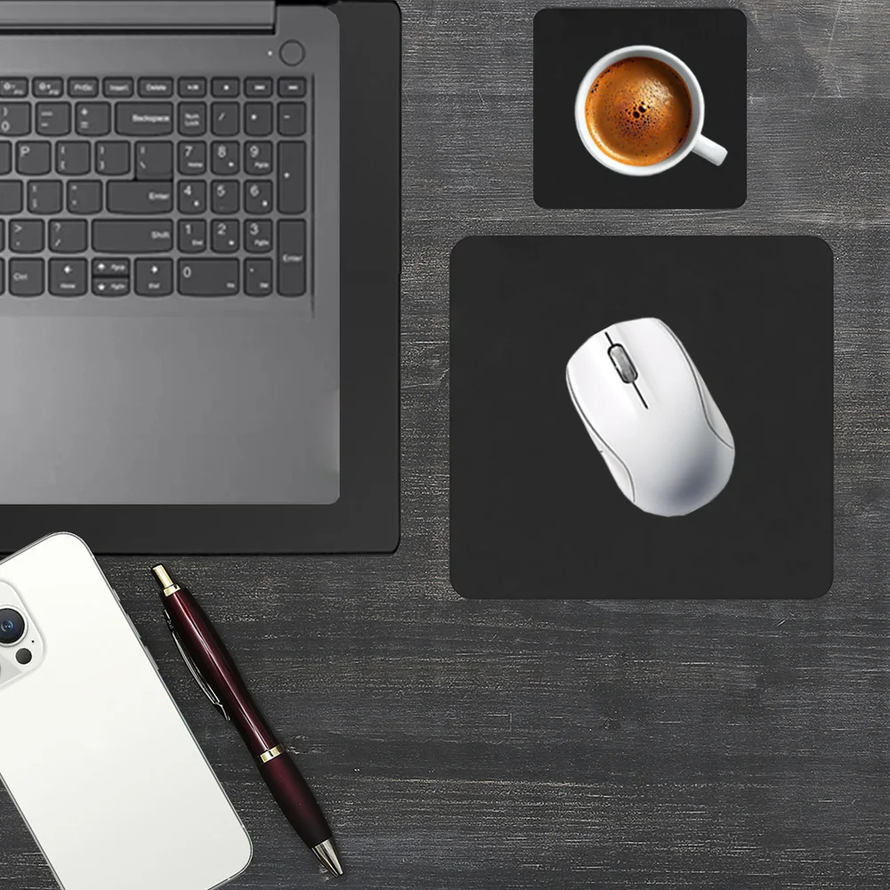 Imagem 3 de 5 do produto Kit Mouse Pad Para Notebook Apoio de Mesa Trabalho Escritório Setup Desk Pad Jogos - Preto