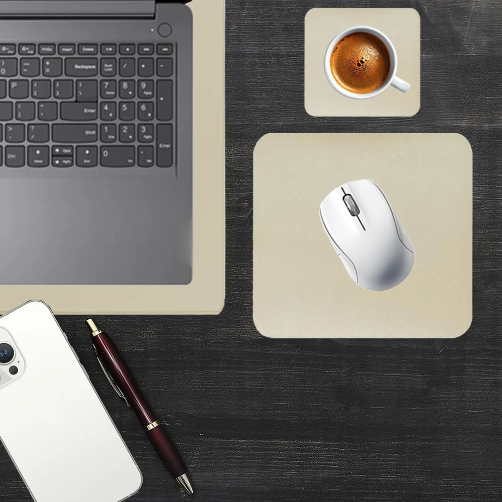 Imagem 2 de 5 do produto Kit Mouse Pad Para Notebook Apoio de Mesa Trabalho Escritório Setup Desk Pad Jogos - Palha