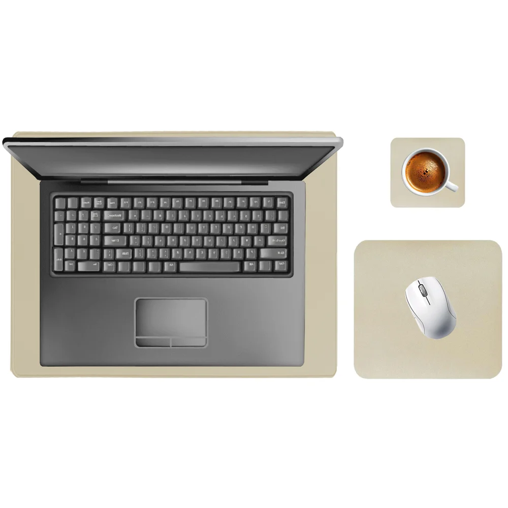 Imagem 5 de 5 do produto Kit Mouse Pad Para Notebook Apoio de Mesa Trabalho Escritório Setup Desk Pad Jogos - Palha