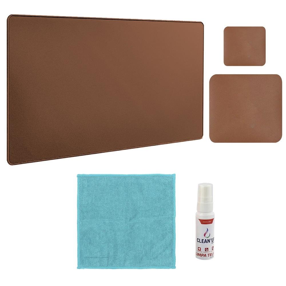 Kit Mouse Pad 43x30cm Protetor Mesa + 20x20cm Com Porta Copos E Kit Limpeza Castor Kit Mouse Pad 43x30cm Protetor Mesa + 20x20cm Com Porta Copos E Kit Limpeza Castor