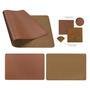 Kit Mouse Pad 43x30cm Protetor Mesa + 20x20cm Com Porta Copos E Kit Limpeza Castor