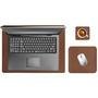 Kit Mouse Pad 43x30cm Protetor Mesa + 20x20cm Com Porta Copos E Kit Limpeza Castor