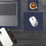 Kit Mouse Pad Para Notebook Apoio de Mesa Trabalho Escritório Setup Desk Pad Jogos - Azul Marinho