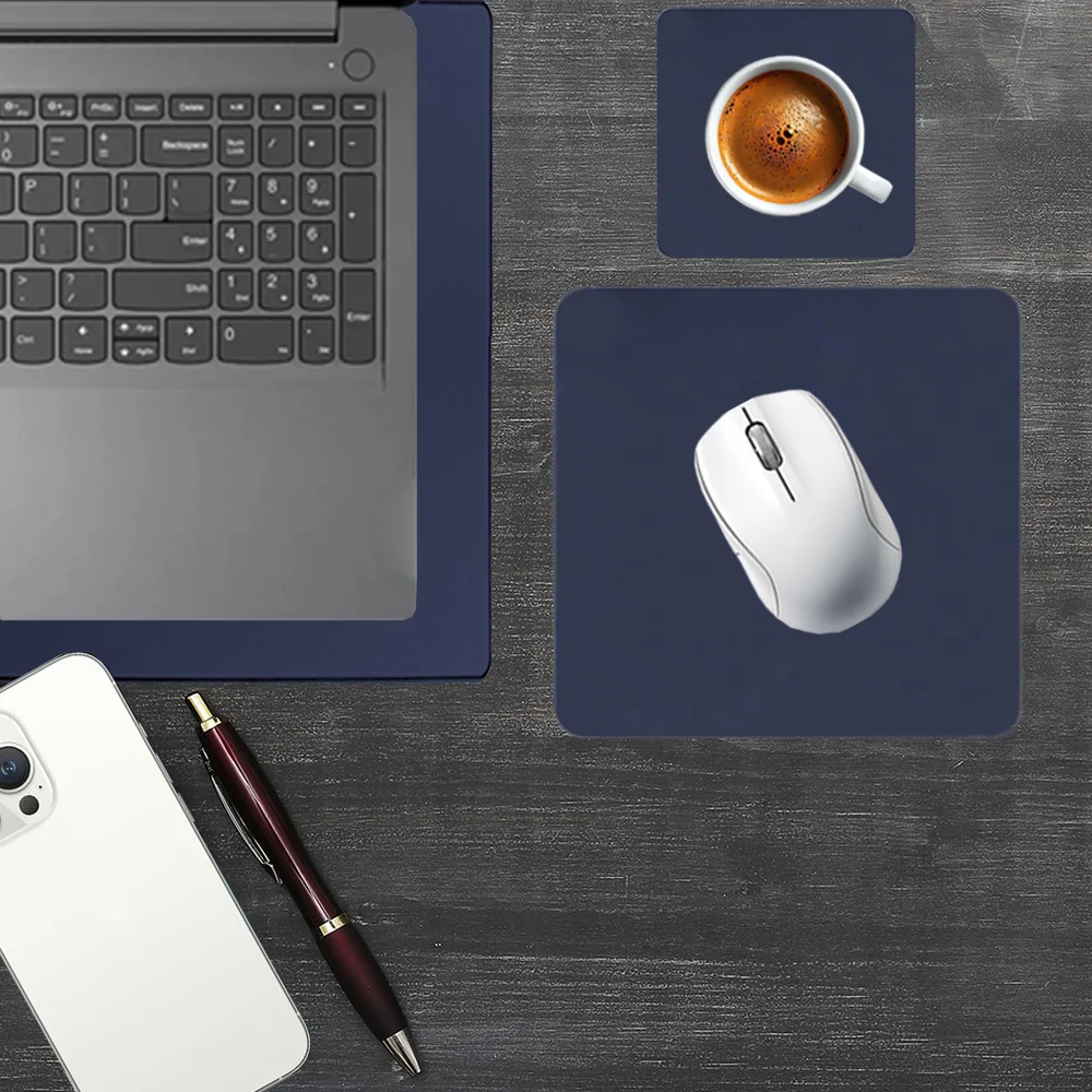 Kit Mouse Pad Para Notebook Apoio de Mesa Trabalho Escritório Setup Desk Pad Jogos - Azul Marinho Kit Mouse Pad Para Notebook Apoio de Mesa Trabalho Escritório Setup Desk Pad Jogos - Azul Marinho