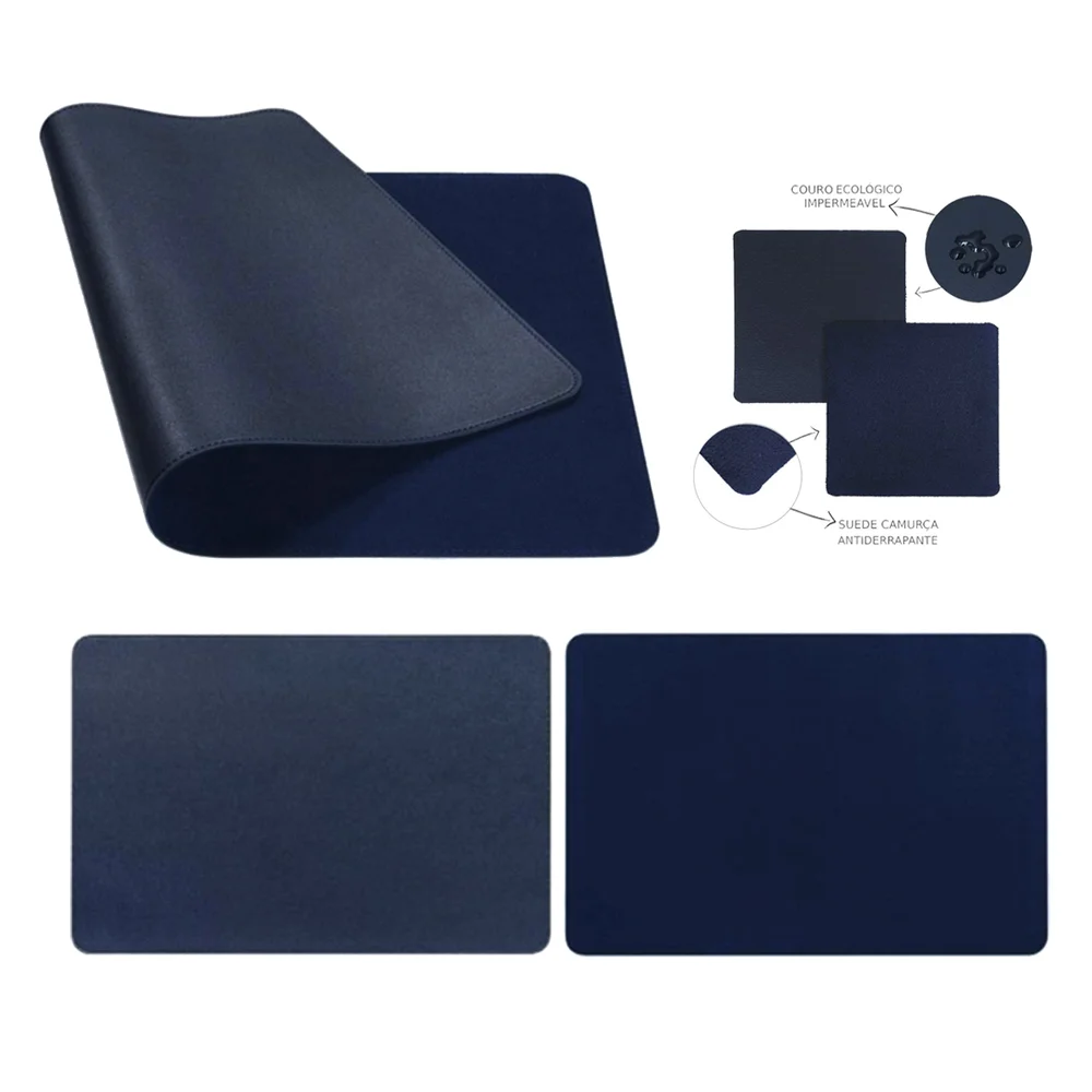 Kit Mouse Pad Para Notebook Apoio de Mesa Trabalho Escritório Setup Desk Pad Jogos - Azul Marinho Kit Mouse Pad Para Notebook Apoio de Mesa Trabalho Escritório Setup Desk Pad Jogos - Azul Marinho