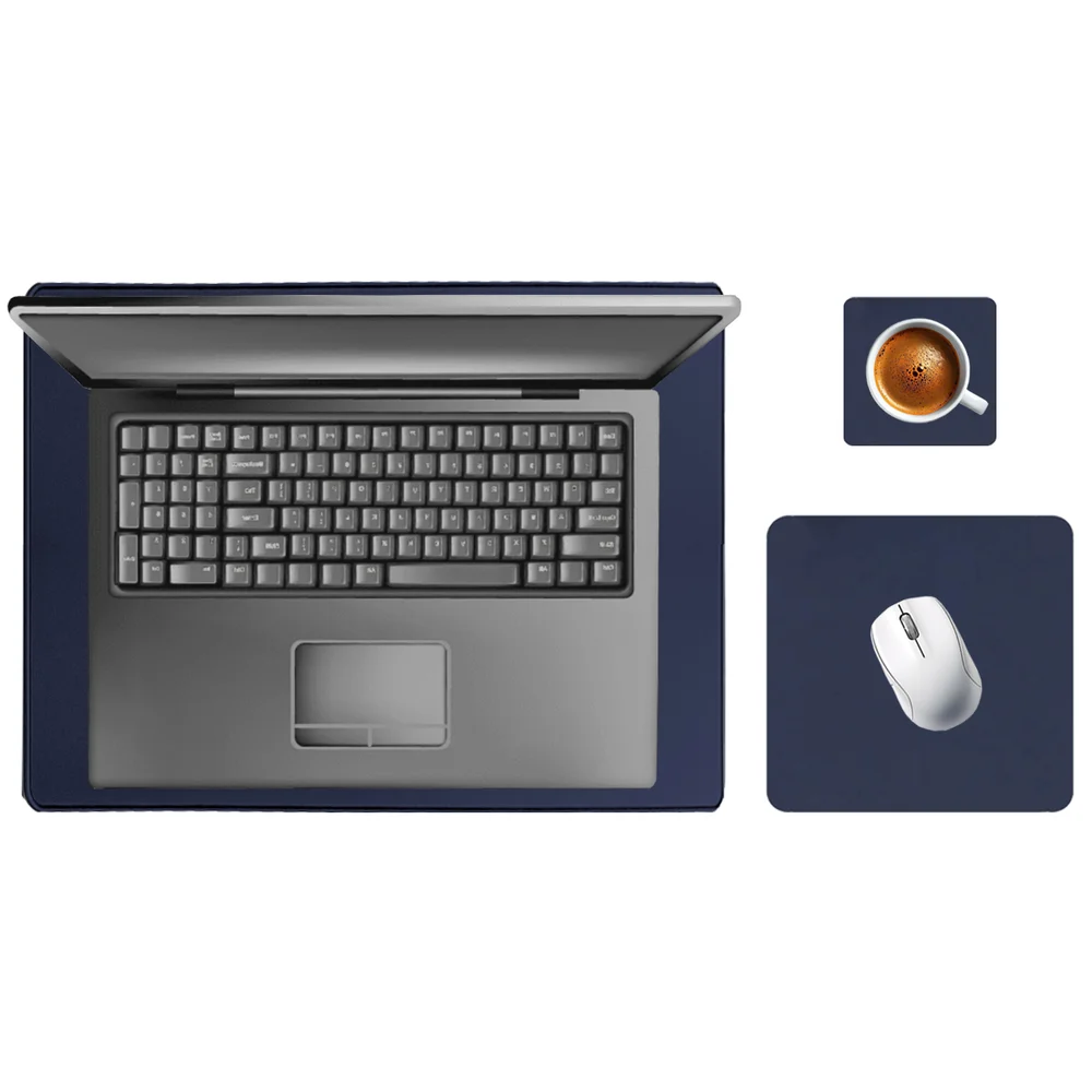 Kit Mouse Pad Para Notebook Apoio de Mesa Trabalho Escritório Setup Desk Pad Jogos - Azul Marinho Kit Mouse Pad Para Notebook Apoio de Mesa Trabalho Escritório Setup Desk Pad Jogos - Azul Marinho