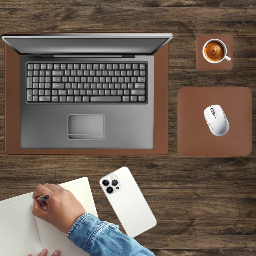 Imagem 3 de 5 do produto Kit Mouse Pad Para Notebook Apoio de Mesa Trabalho Escritório Setup Desk Pad Jogos - Castor