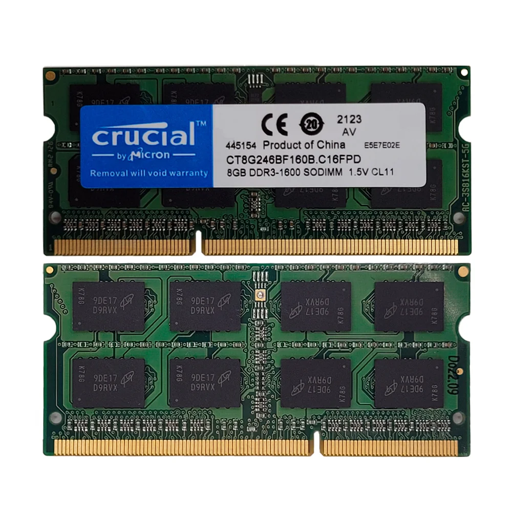 Memória Ddr3l 8GB 1600mhz Crucial P/ Notebook Ct102464bf160b