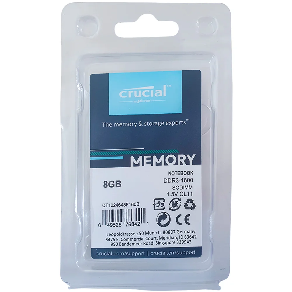 Imagem 3 de 5 do produto Memória Ram Notebook 8GB 1600mhz Ddr3 - Crucial