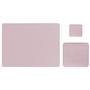 Kit Deskpad Para Mouse Tablet Notebook 43x30cm + 20x20cm + Apoio De Copos Rosa