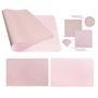 Kit Deskpad Para Mouse Tablet Notebook 43x30cm + 20x20cm + Apoio De Copos Rosa