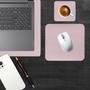 Kit Deskpad Para Mouse Tablet Notebook 43x30cm + 20x20cm + Apoio De Copos Rosa