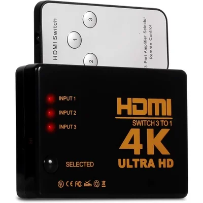 Adaptador Switch HDMI Divisor 3 Entrada 1 Saída 4k Full Hd