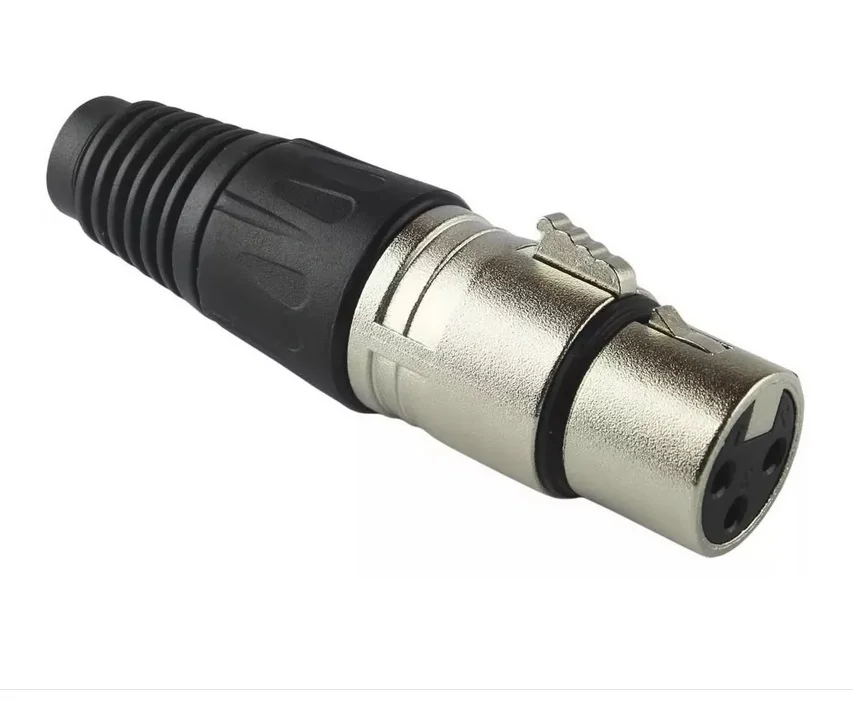 Imagem 2 de 2 do produto Plug Canon Xlr Fêmea Prime Preto - Emb 10pçs Tebera