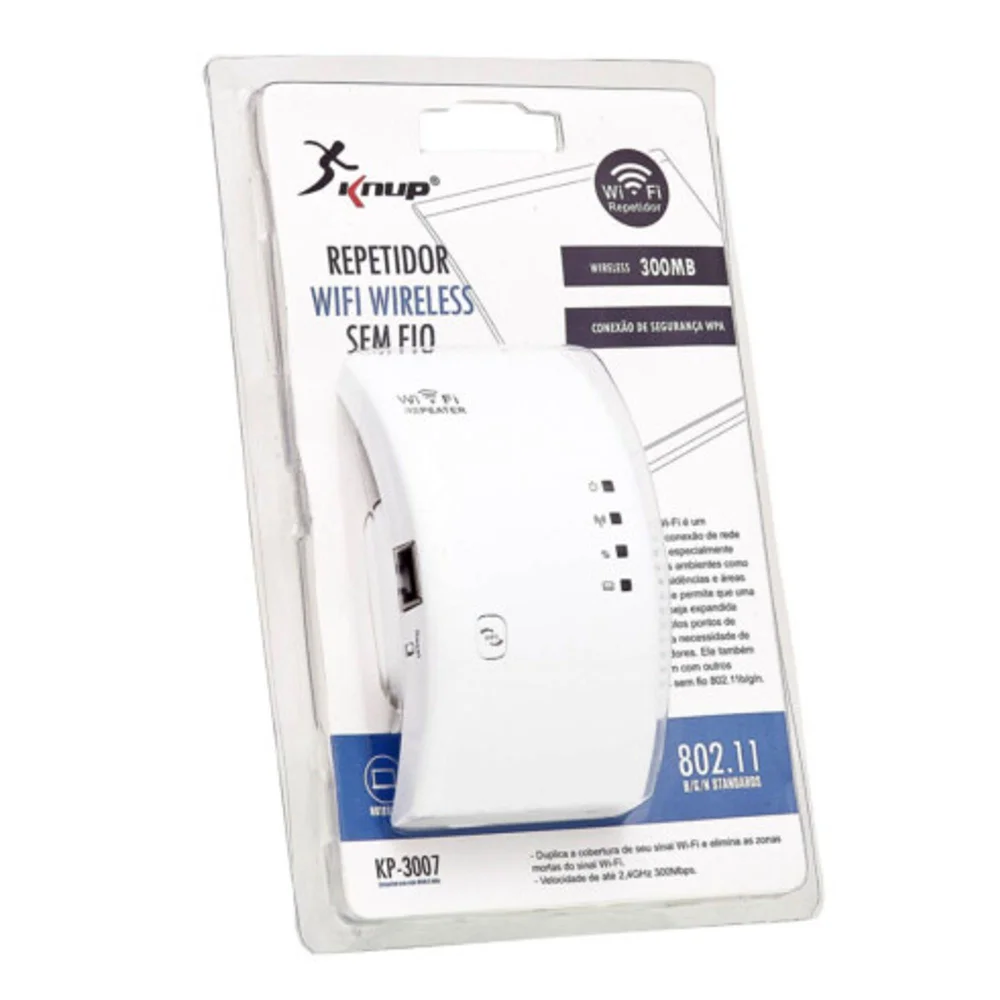 Repetidor Wifi Expansor De Sinal Wireless 300mbps Knup - Kp-3007