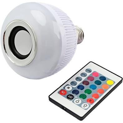 Lâmpada Musical De LED Bulbo Bluetooth RGB + Controle Remoto