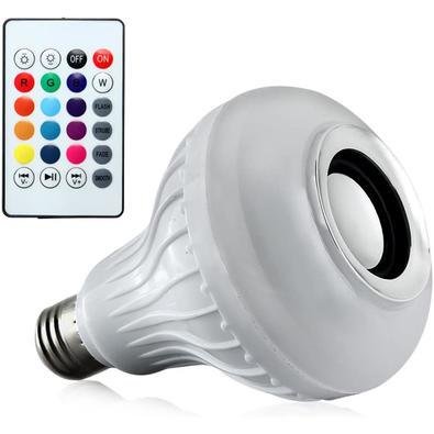 Lampada Luz LED RGB Bluetooth Música Caixa Som + Controle