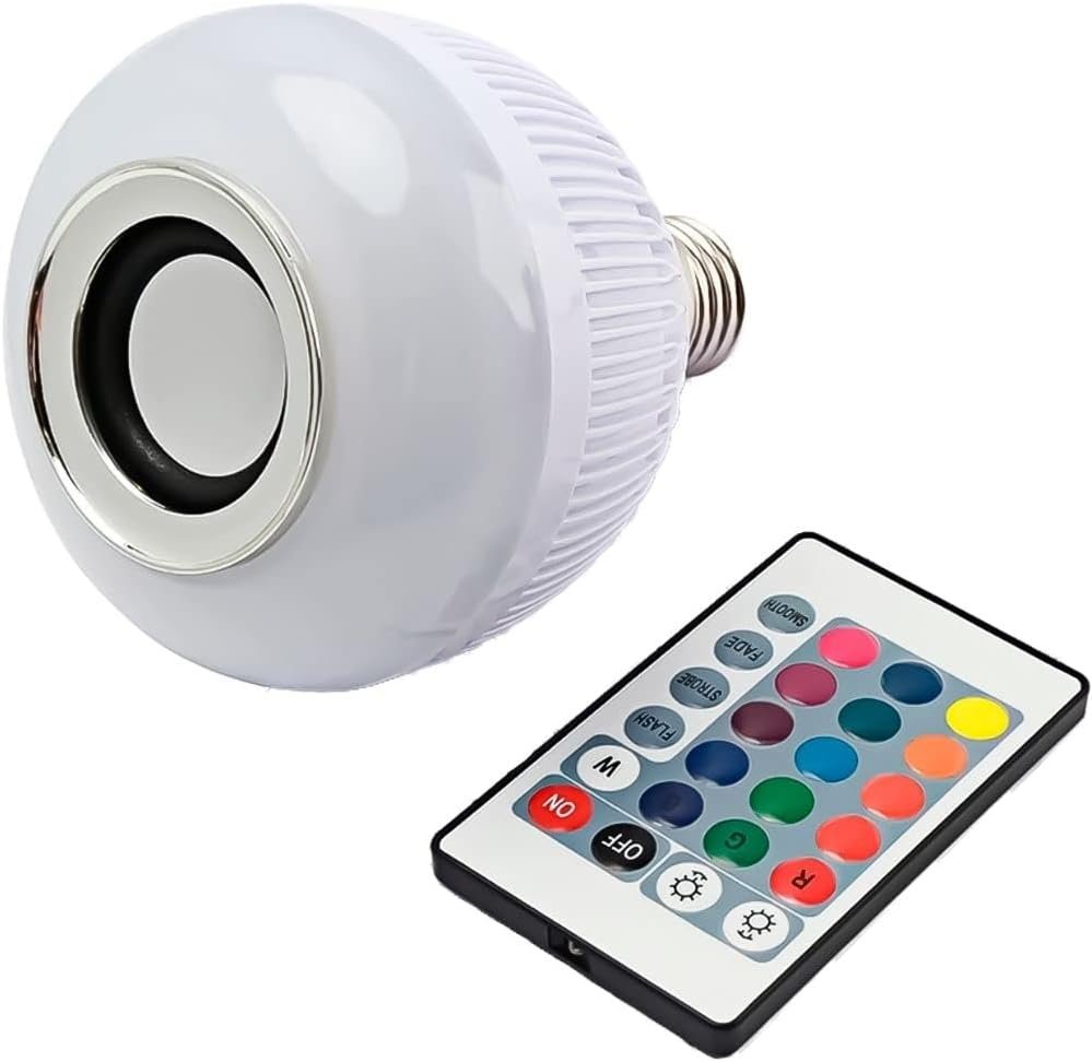 Lâmpada Bluetooth LED RGB + Som + Controle Remoto