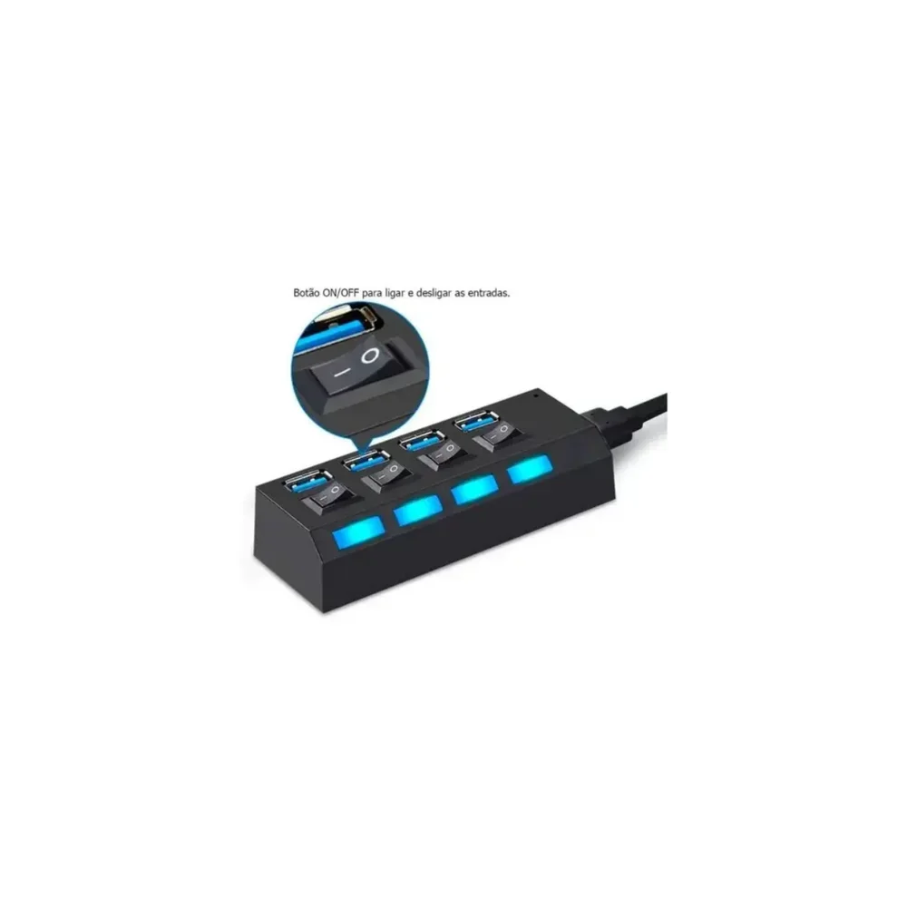 Imagem 5 de 5 do produto Hub 4 Portas Usb Com Controle Individual On Off Kapbom Ka-h4u