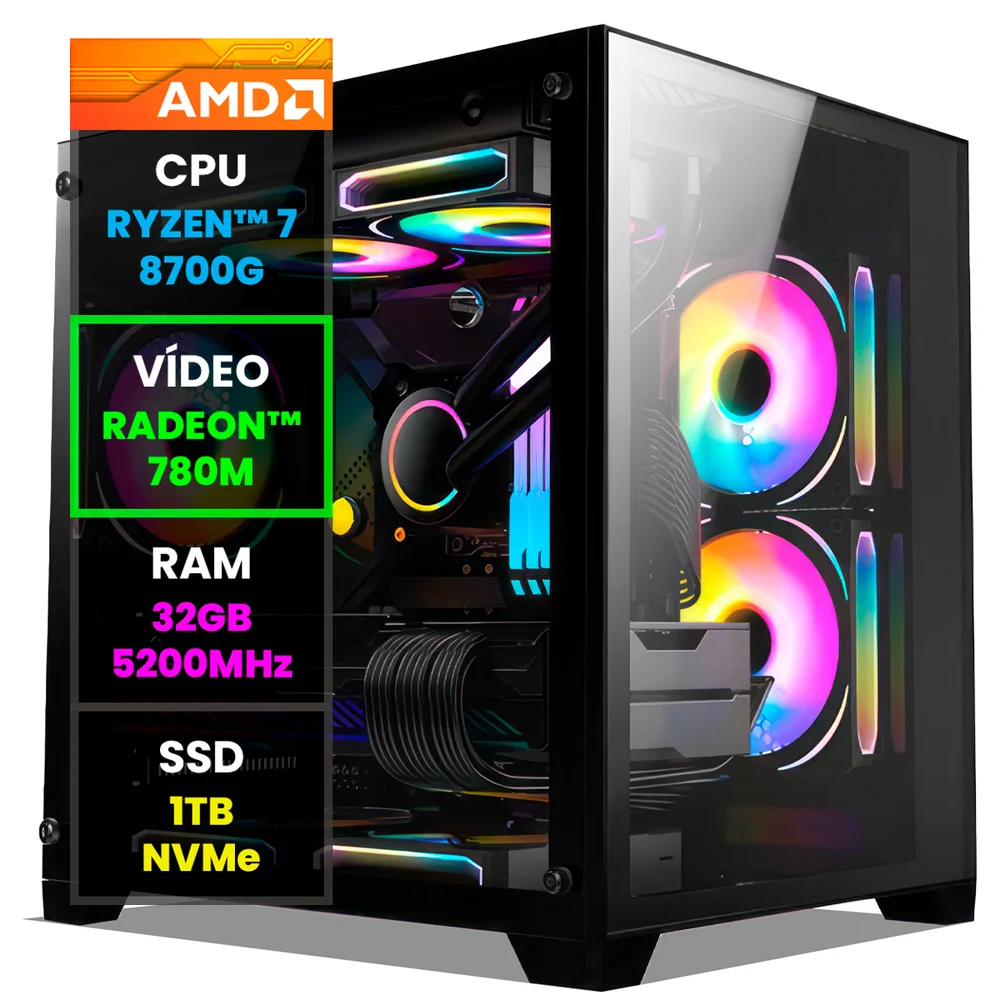 PC Gamer Completo Nolag AMD Ryzen 7 8700G KaBuM