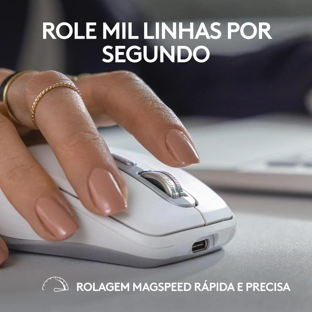 Imagem 3 de 5 do produto Mouse Sem Fio Logitech Mx Anywhere 3s, Bluetooth - Rosa - 910-006934