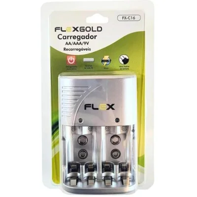 Carregador De Pilhas Aa/aaa/9v Fxc16 Bivolt Flex