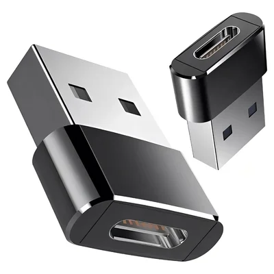 Adaptador Plug Usb 3.1 Tipo C Fêmea X Usb 2.0 Macho Otg Cor Preto