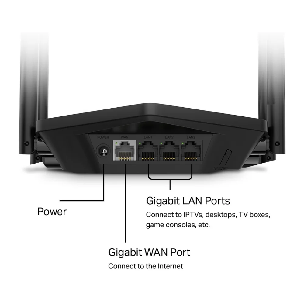 Imagem 5 de 5 do produto Roteador Mercusys Mr80x V4 Wi-fi 6 Ax3000 Preset Dual Band Gigabit 4 Ant