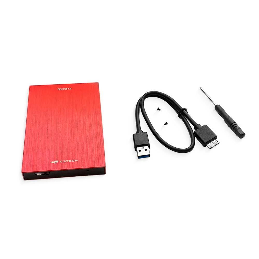 Gaveta C3tech Para Hd Externo 2,5" Usb 3.0 Ch-400rd Vermelho Gaveta C3tech Para Hd Externo 2,5" Usb 3.0 Ch-400rd Vermelho