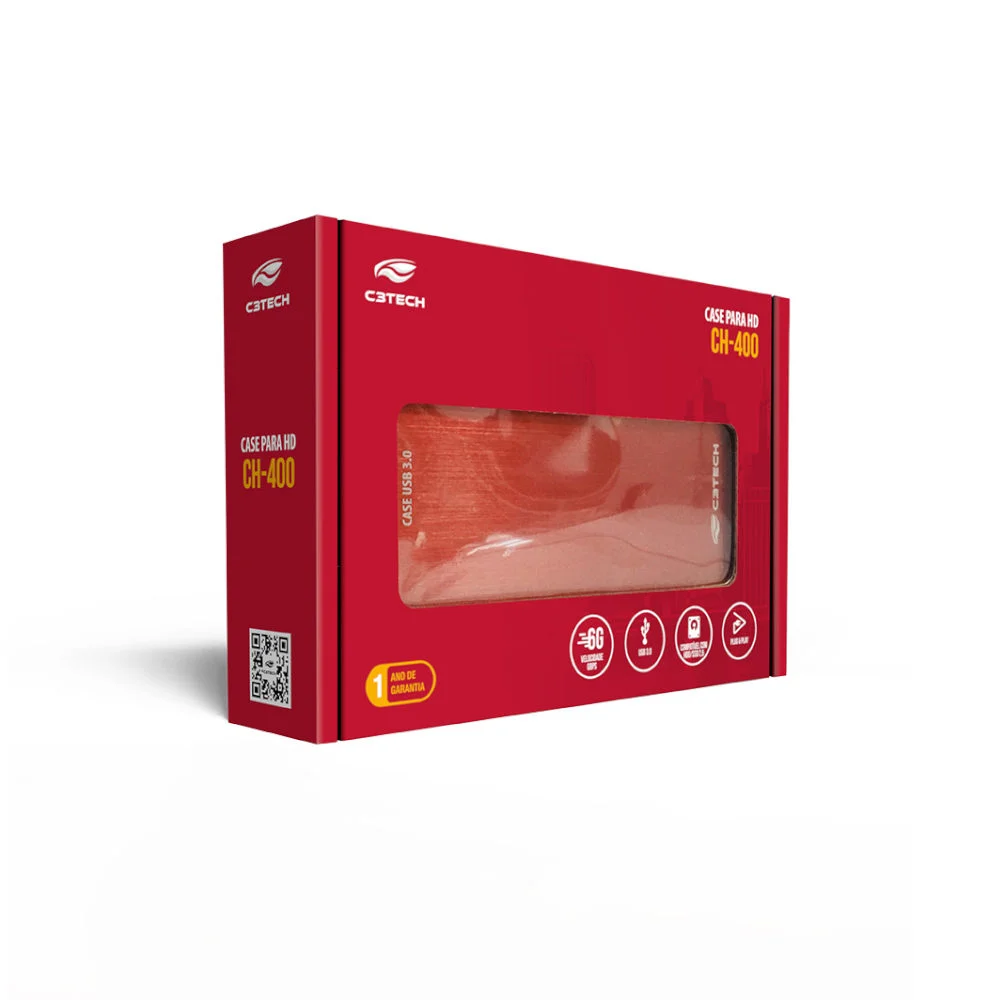 Gaveta C3tech Para Hd Externo 2,5" Usb 3.0 Ch-400rd Vermelho Gaveta C3tech Para Hd Externo 2,5" Usb 3.0 Ch-400rd Vermelho