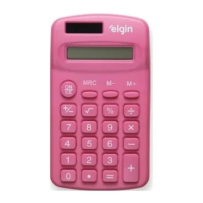 Calculadora De Bolso Rosa 8 Dígitos Solar - Elgin 1485r