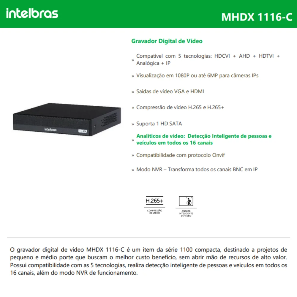 Imagem 5 de 5 do produto Gravador Dig.de Video Mhdx 1116-c