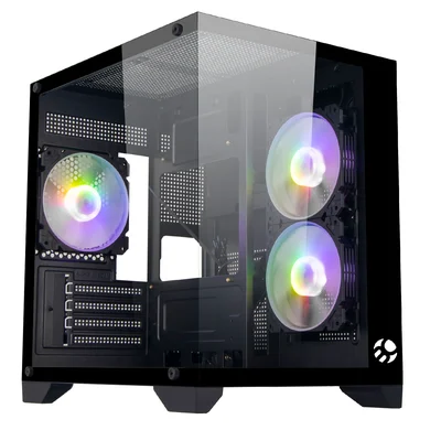 Gabinete Gamer Áquario Soul Pro 3x Fan ARGB Vidro Preto