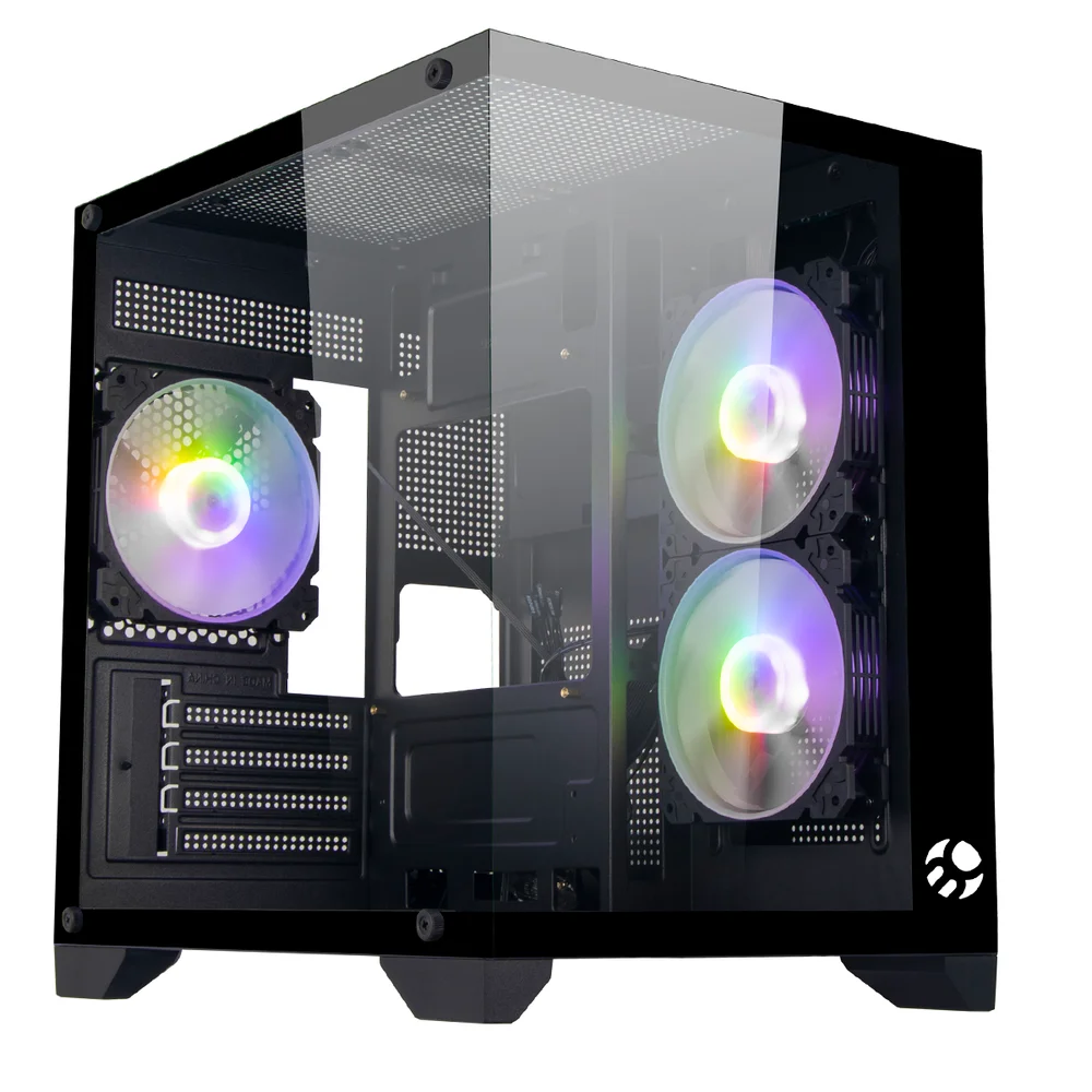 Gabinete Gamer Áquario Soul Pro 3x Fan ARGB Vidro Preto