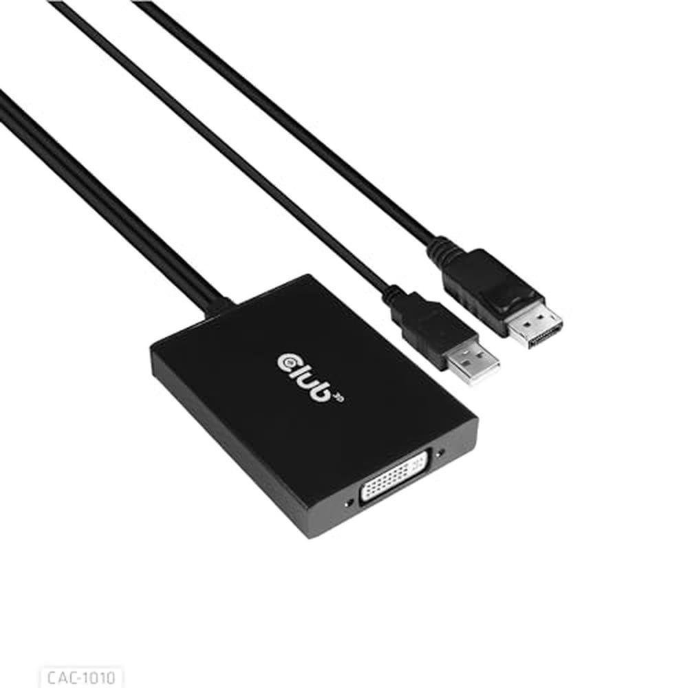 Adaptador Ativo Club 3d Cac-1010 Displayport Para Dvi Dual-link Dvi-d Para Seu Monitor/display - Alimentado Por Usb A - Resolução De 2560x1600 Hdcp Suportado Não Para Monitores Apple