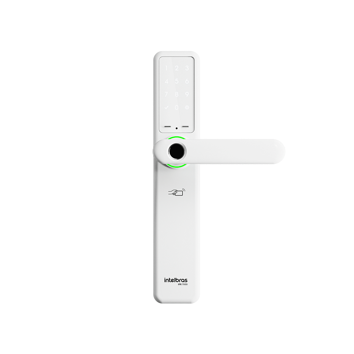 Fechadura Inteligente De Embutir Com Biometria Ifr 7000 Branca Intelbras