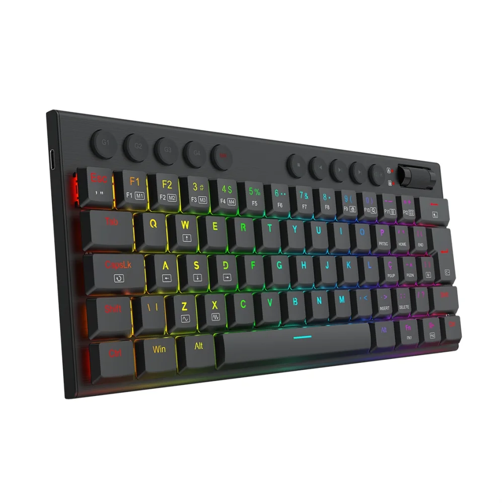 Teclado Mecânico Low Profile Redragon Horus Mini Preto 60% Switch Brown