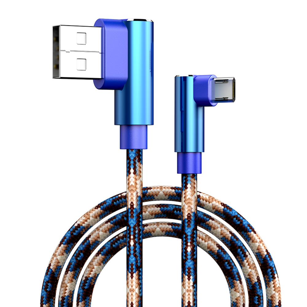 Imagem 1 de 1 do produto Cabo Celular Aluminio+nylon Tipo Micro 2 Mt Azul Appacs