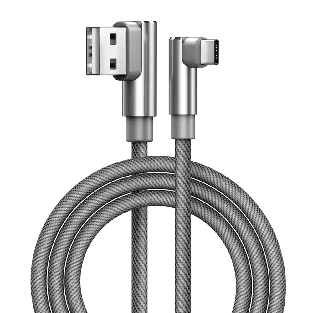 Imagem 1 de 1 do produto Cabo Celular Aluminio+nylon Tipo Micro 1 Mt Cinza Appacs