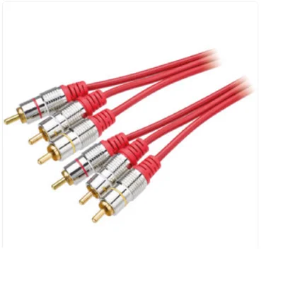 Cabo 3 Rca + 3 Rca Gold Fitz 3m Vermelho