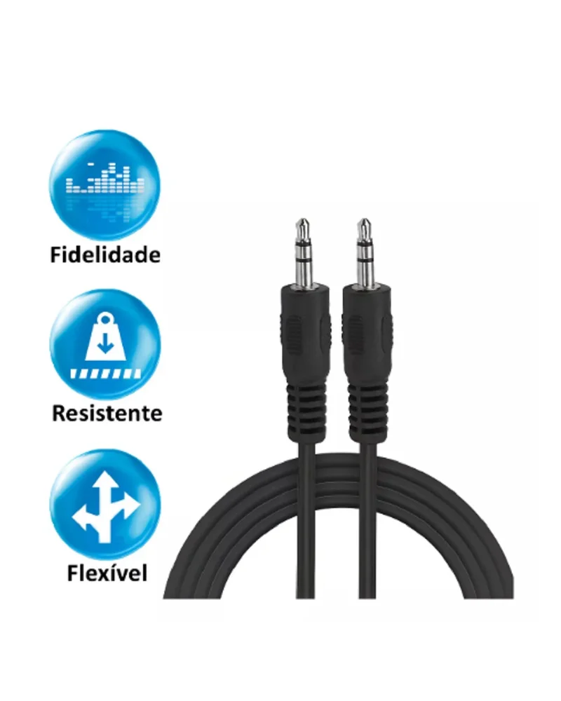 Imagem 4 de 5 do produto Cabo P2 St + P2 St  Pr 1,8m