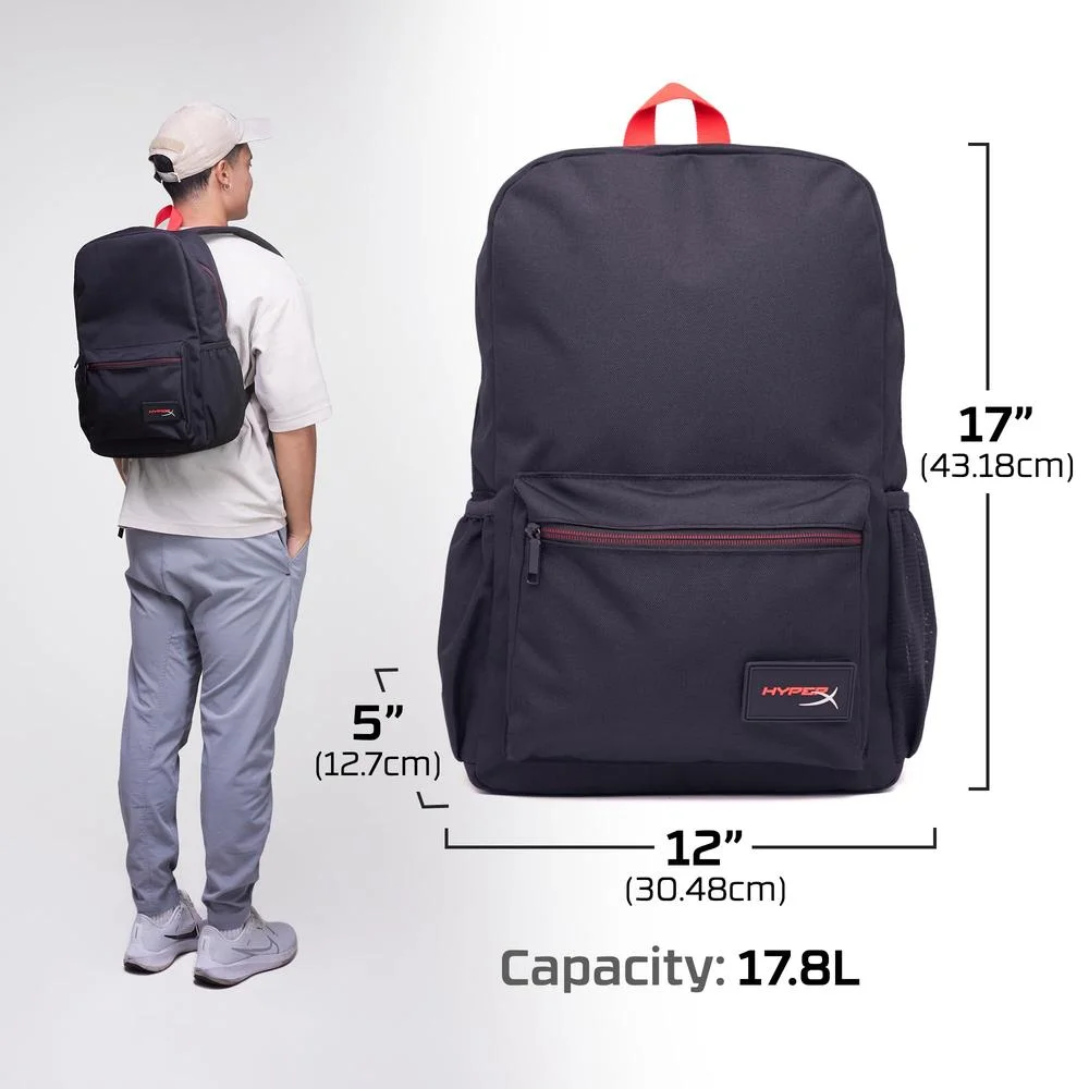 Imagem 2 de 5 do produto Mochila De Jogos Hyperx Delta Organização Segura Materiais Reciclados Pronta Para Viagem Preto
