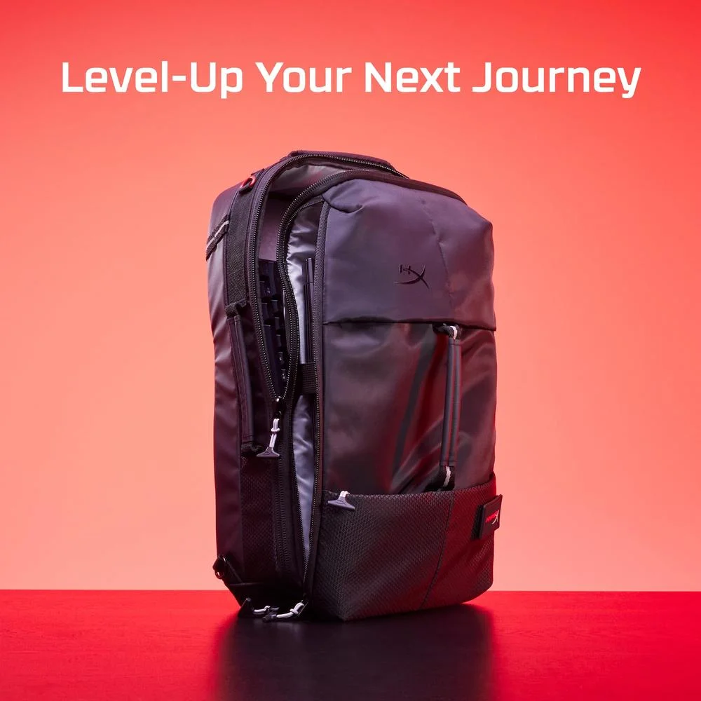 Imagem 3 de 5 do produto Mochila Gamer Hyperx Knight Para Notebook Grande Armazenamento Durável Pronta Para Viagem Preta.
