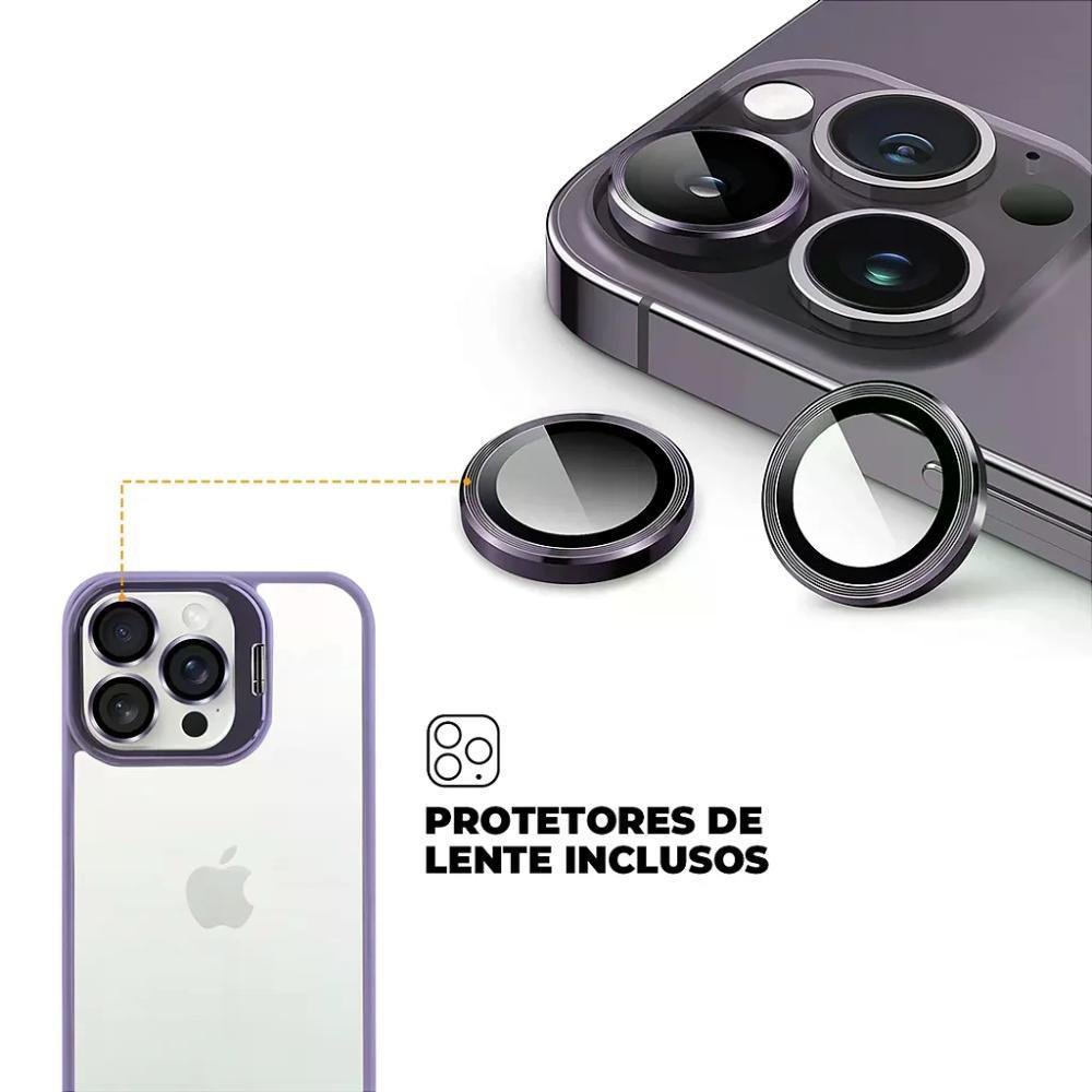 Imagem 3 de 5 do produto Kit Capa Gravity Lilás E Película Ultra Safe Para Iphone 15 Pro - Gshield