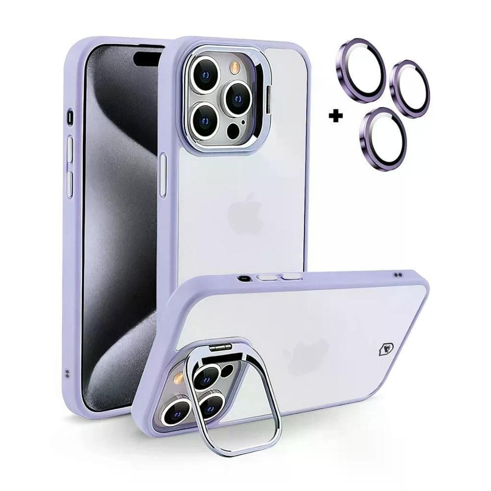 Imagem 5 de 5 do produto Kit Capa Gravity Lilás E Película Ultra Safe Para Iphone 15 Pro - Gshield