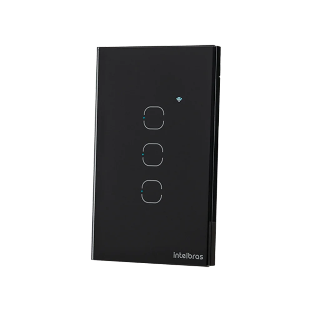 Imagem 3 de 5 do produto Interruptor Touch Inteligente Zigbee 3 Teclas Ezs 1003 Preto Intelbras