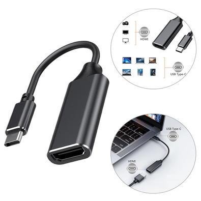 Cabo Adaptador Vídeo Tipo-c, Macho HDMI Fêmea 4k Ultra Hd 3.1 Hub - Preto