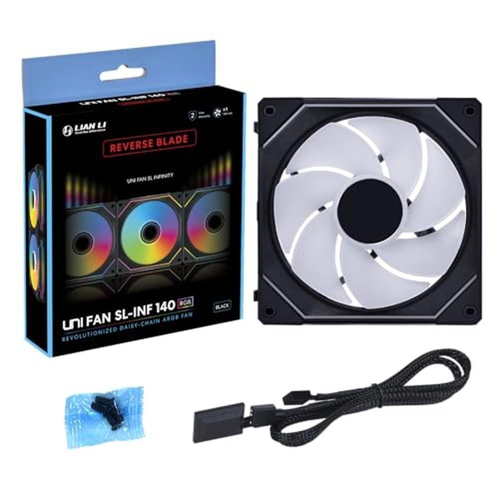 LIAN LI SL-INFINITY 140 BK 1個入×3個　⑯ KaBuM Aperte o K e evolua em Tecnologia e Games